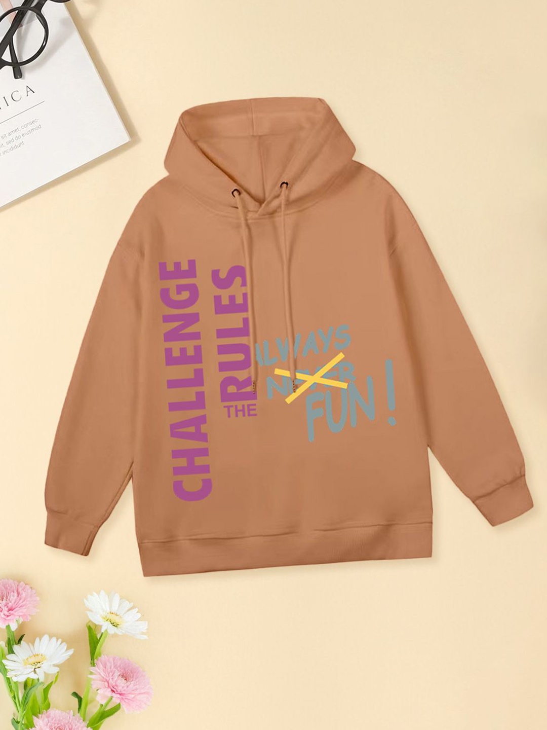 

FOREVER FRIDAY Boys Hooded Cotton Sweatshirt, Peach