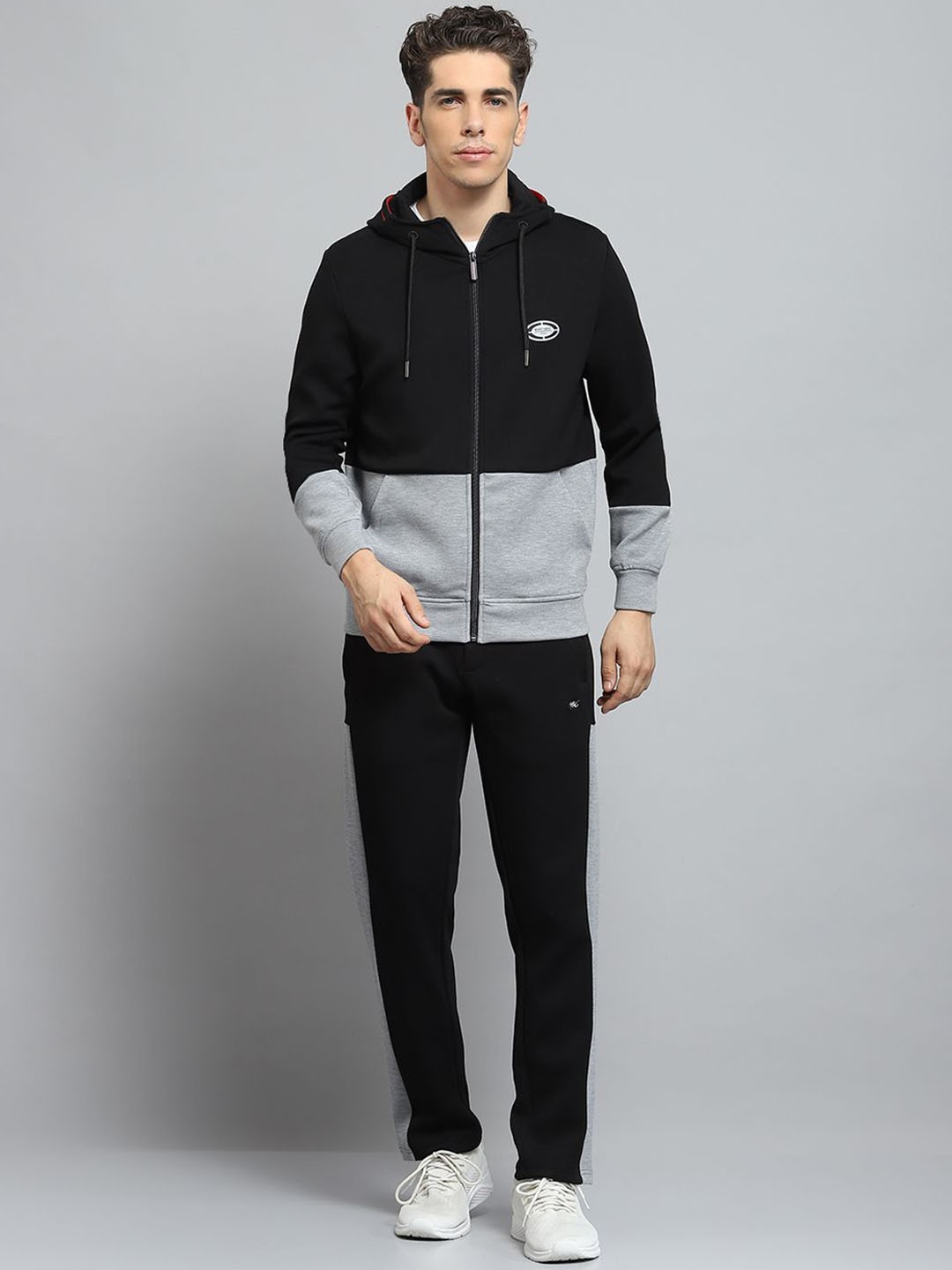 

Monte Carlo Men Mid-Rise Colourblocked Tracksuits, Black