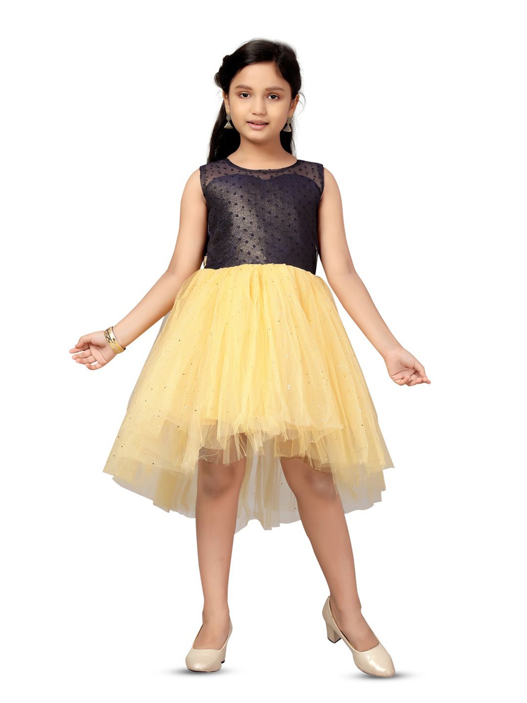 

BAESD Girls Embellished Fit & Flare Dress, Navy blue
