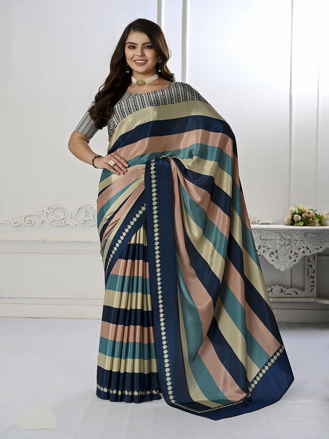 

Krimmple Mysore Silk Saree, Blue