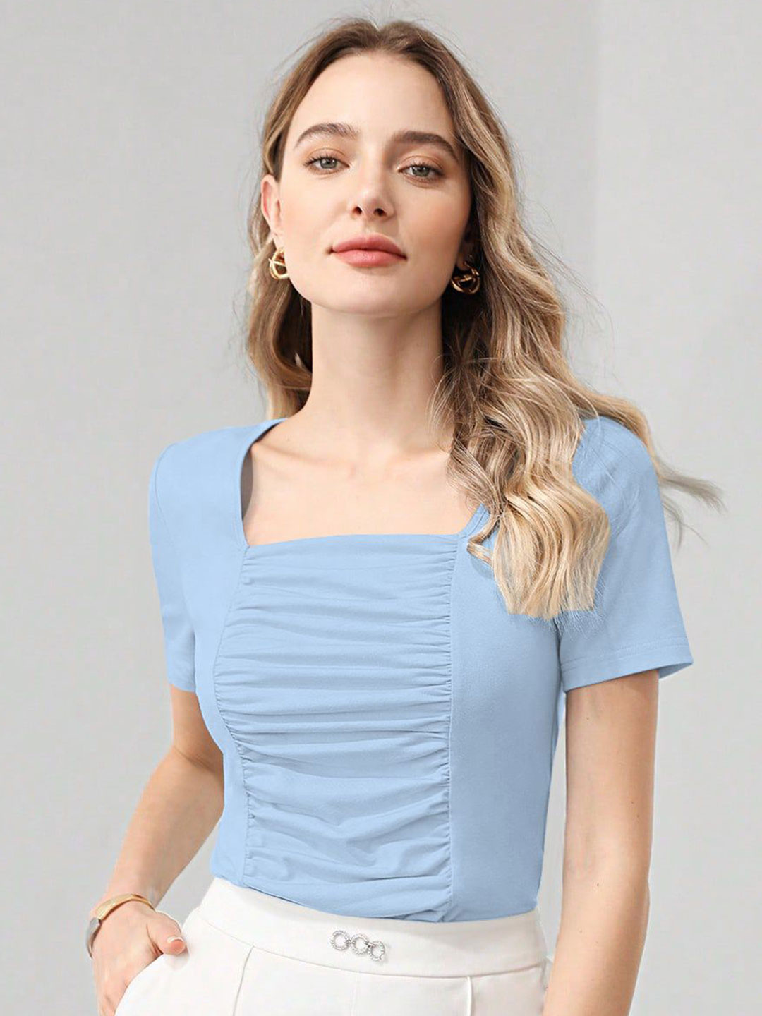 

AVANOVA Sheer Top, Turquoise blue