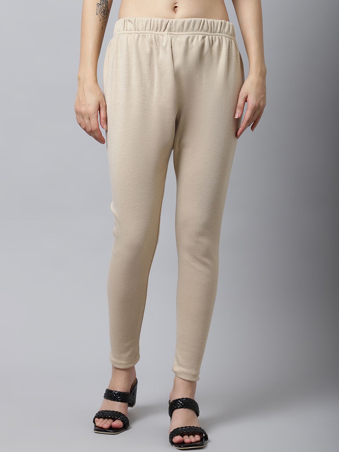 

Valles365 by S.C. Woolen Ankle-Length Leggings, Beige