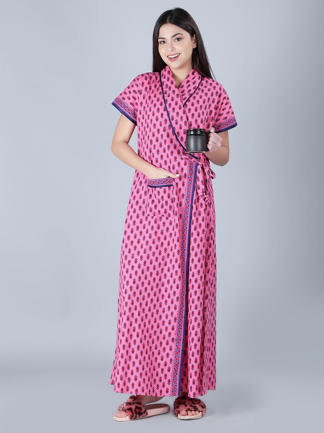 

BELLAMY Printed Maxi Nightdress, Pink