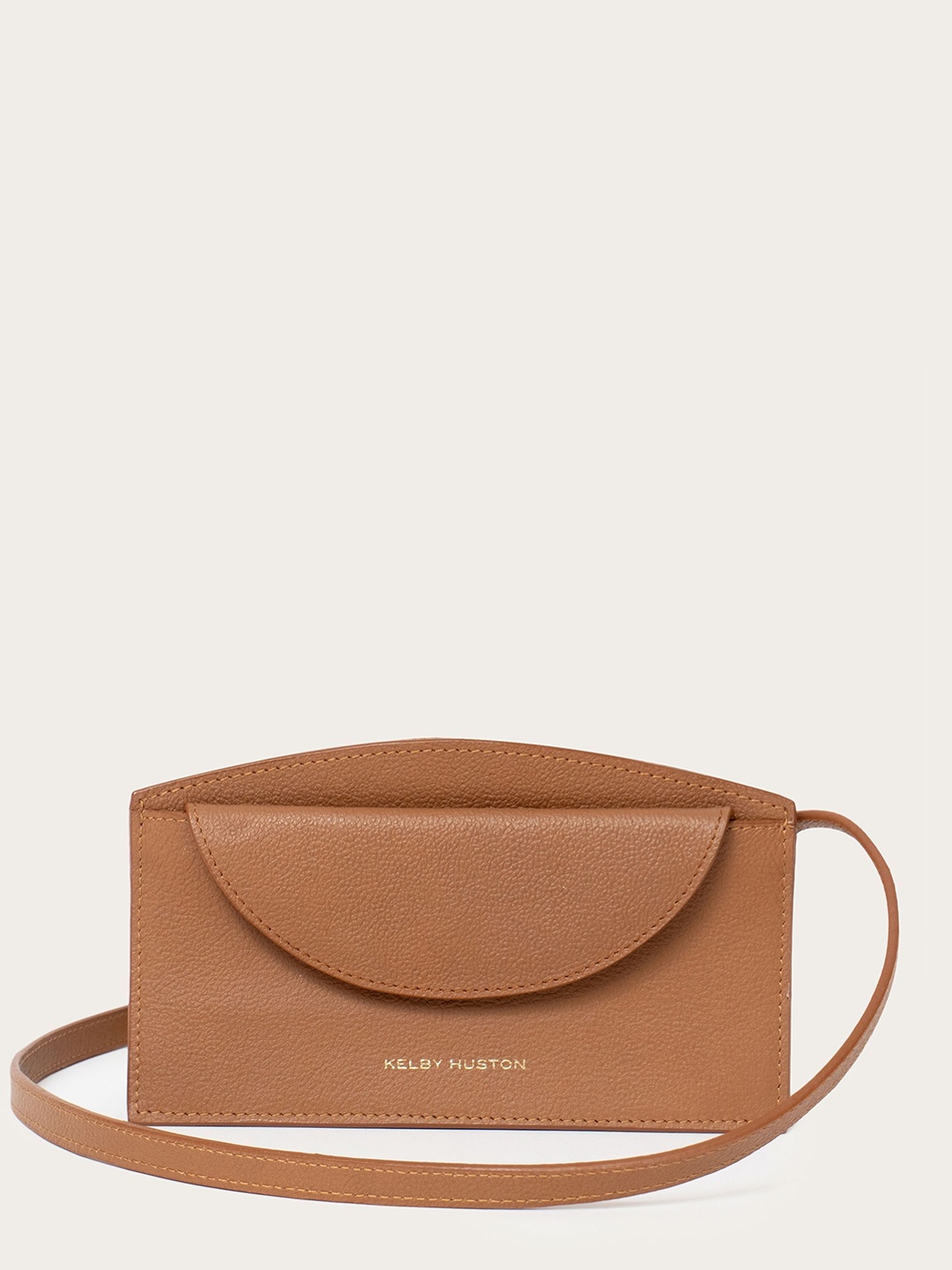 

KELBY HUSTON Textured Leather Structured Sling Bag, Tan