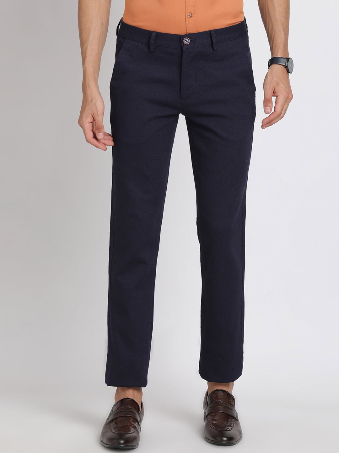 

Turtle Men Relaxed Skinny Fit Chinos Trousers, Blue