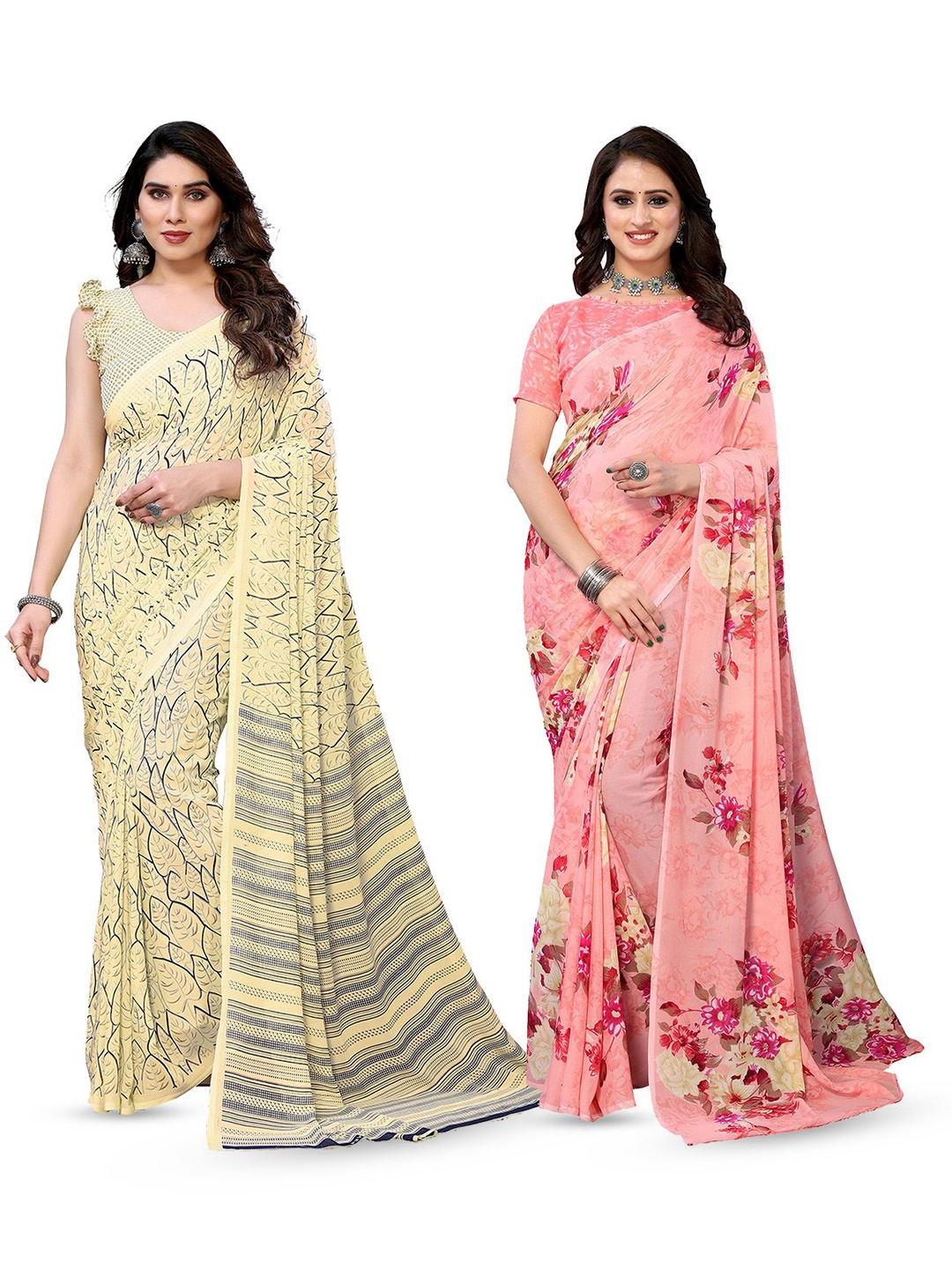 

Moda Rapido Floral Poly Georgette Saree, Yellow