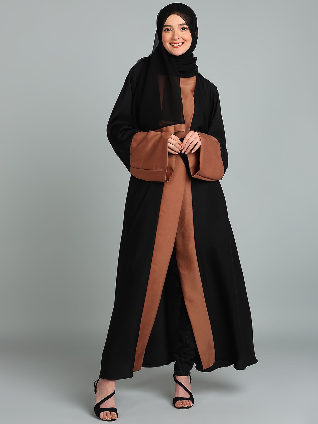 

BROKE BRAND Kimono Shrug Abaya, Brown