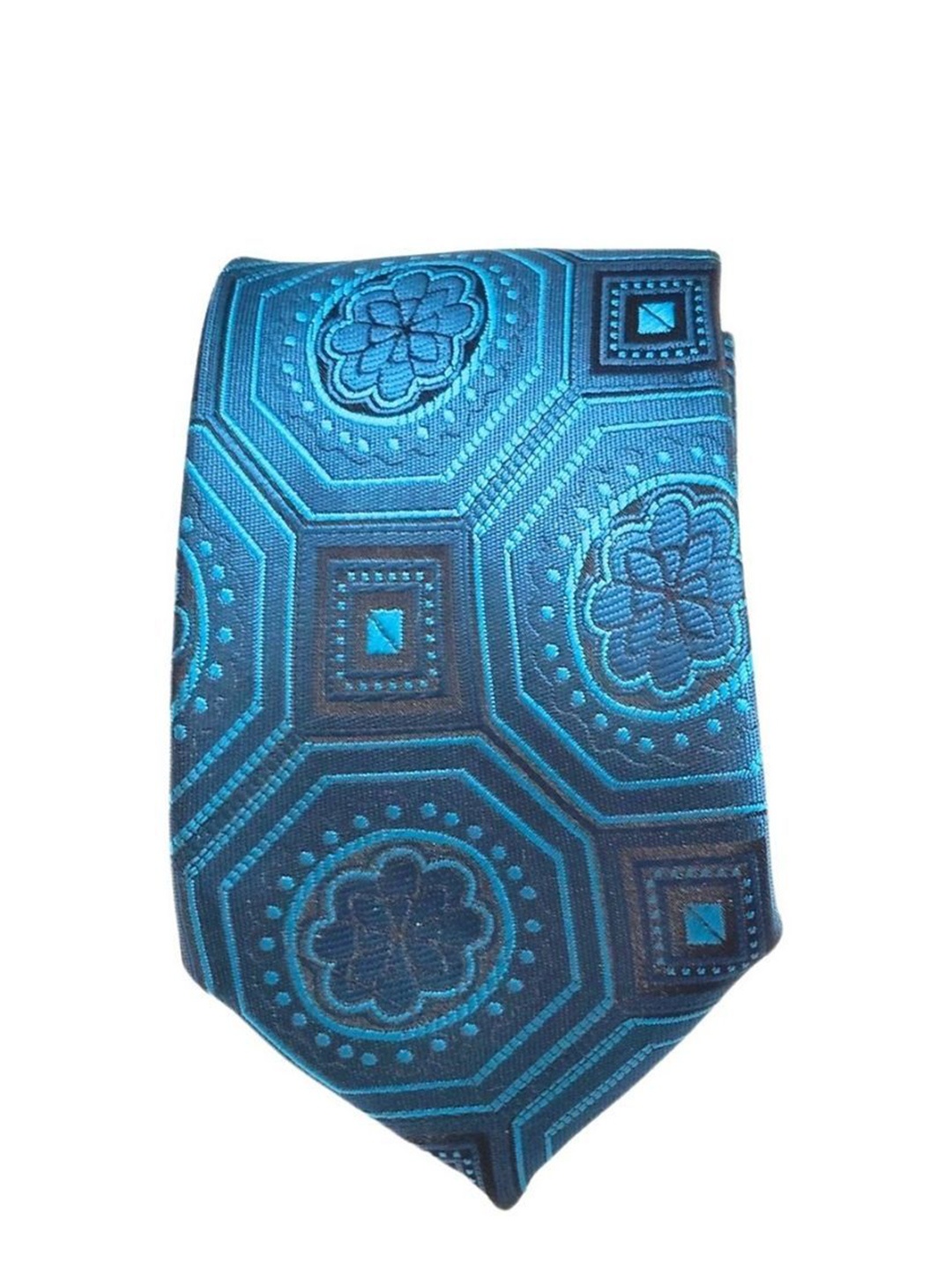 

Blacksmith Men Woven Design Broad Tie, Turquoise blue