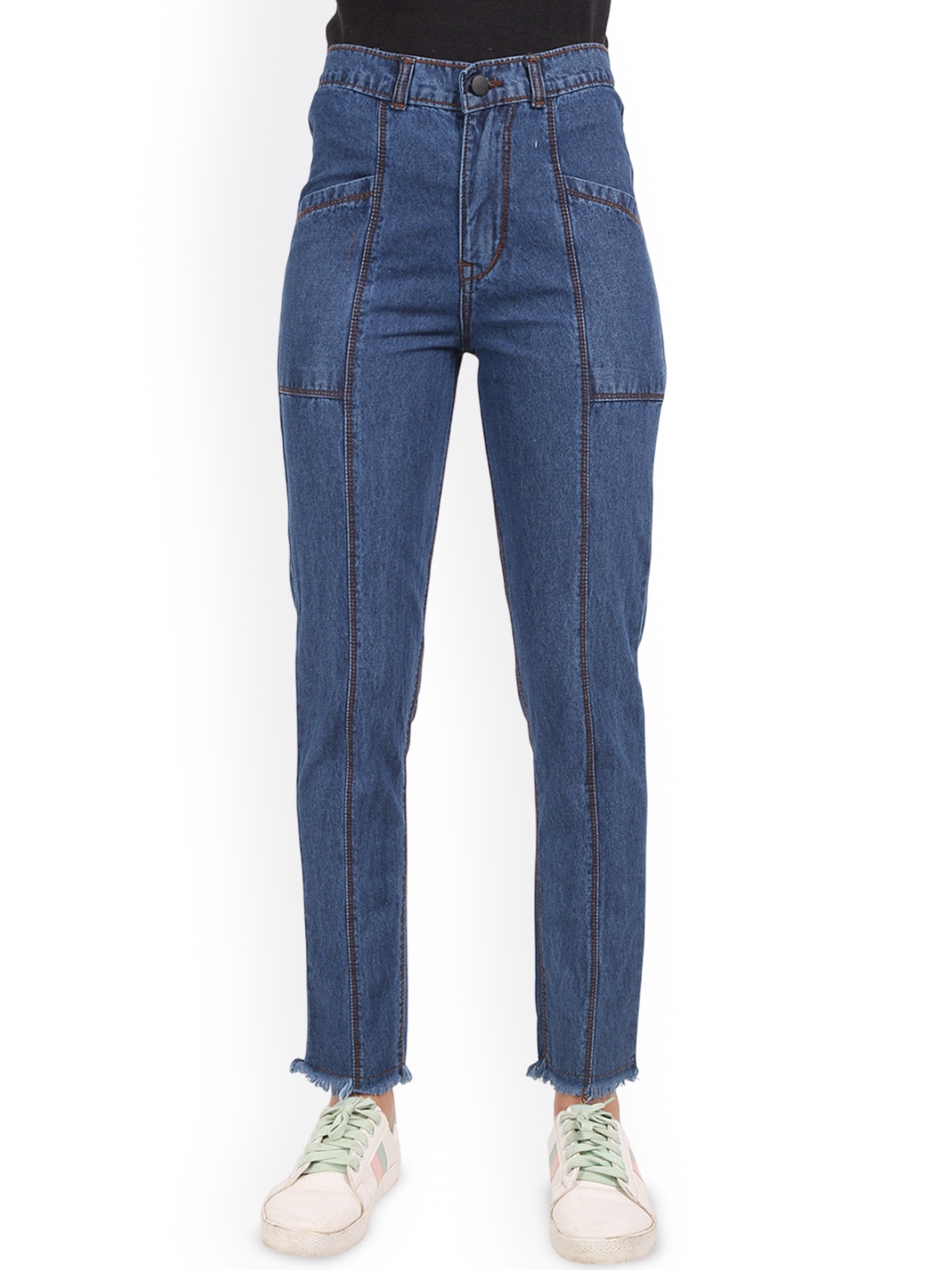 

CEFALU Women Comfort Stretchable Jeans, Navy blue