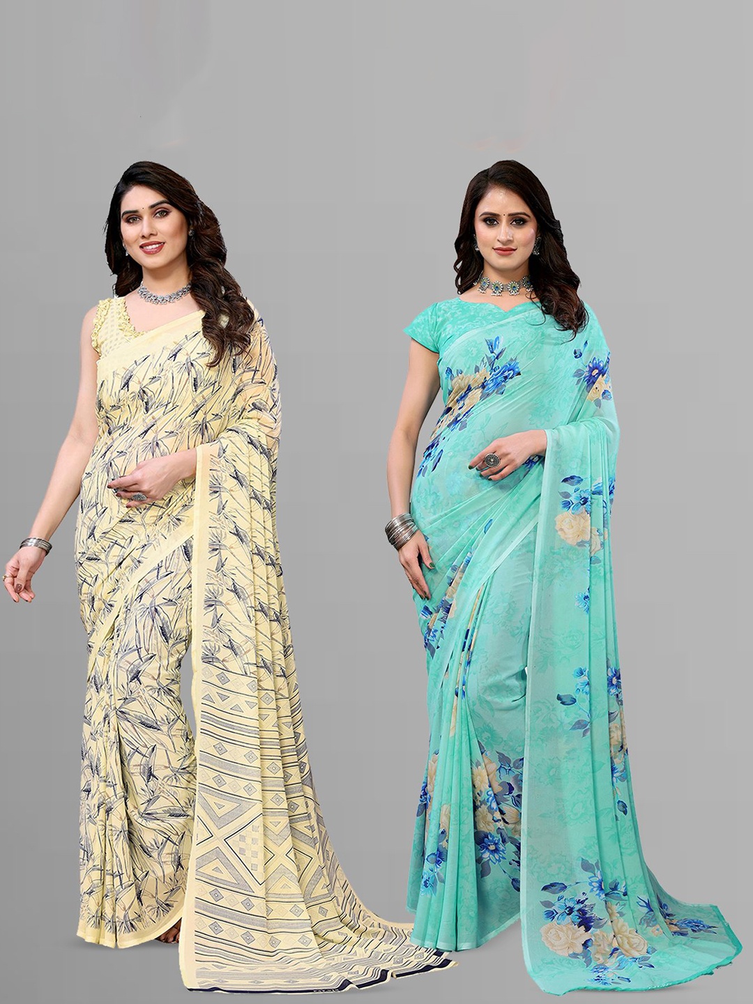 

Moda Rapido Floral Poly Georgette Saree, Yellow