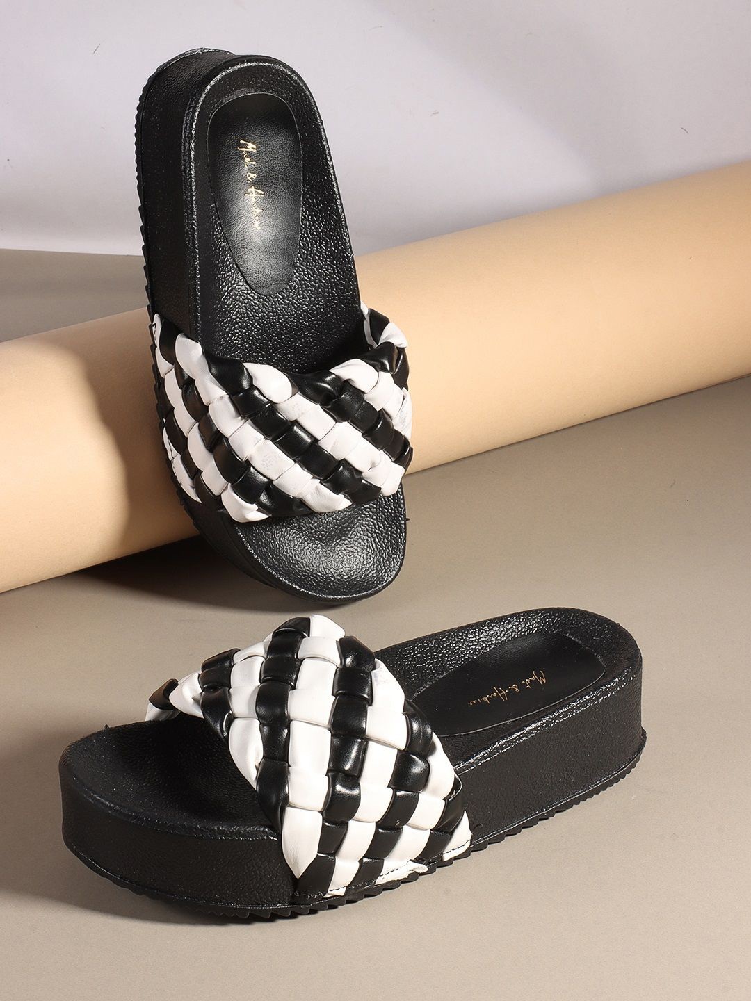 

Mast & Harbour Women Colourblocked Platform Sandals, Black