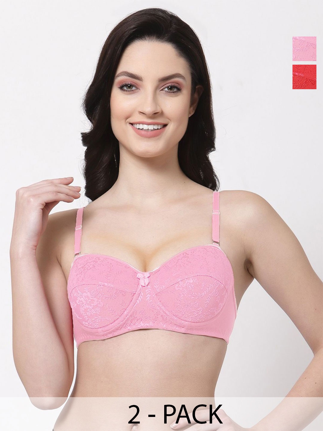 

SHYAM SONS FLAIR Bralette Bra Full Coverage Lightly Padded, Pink