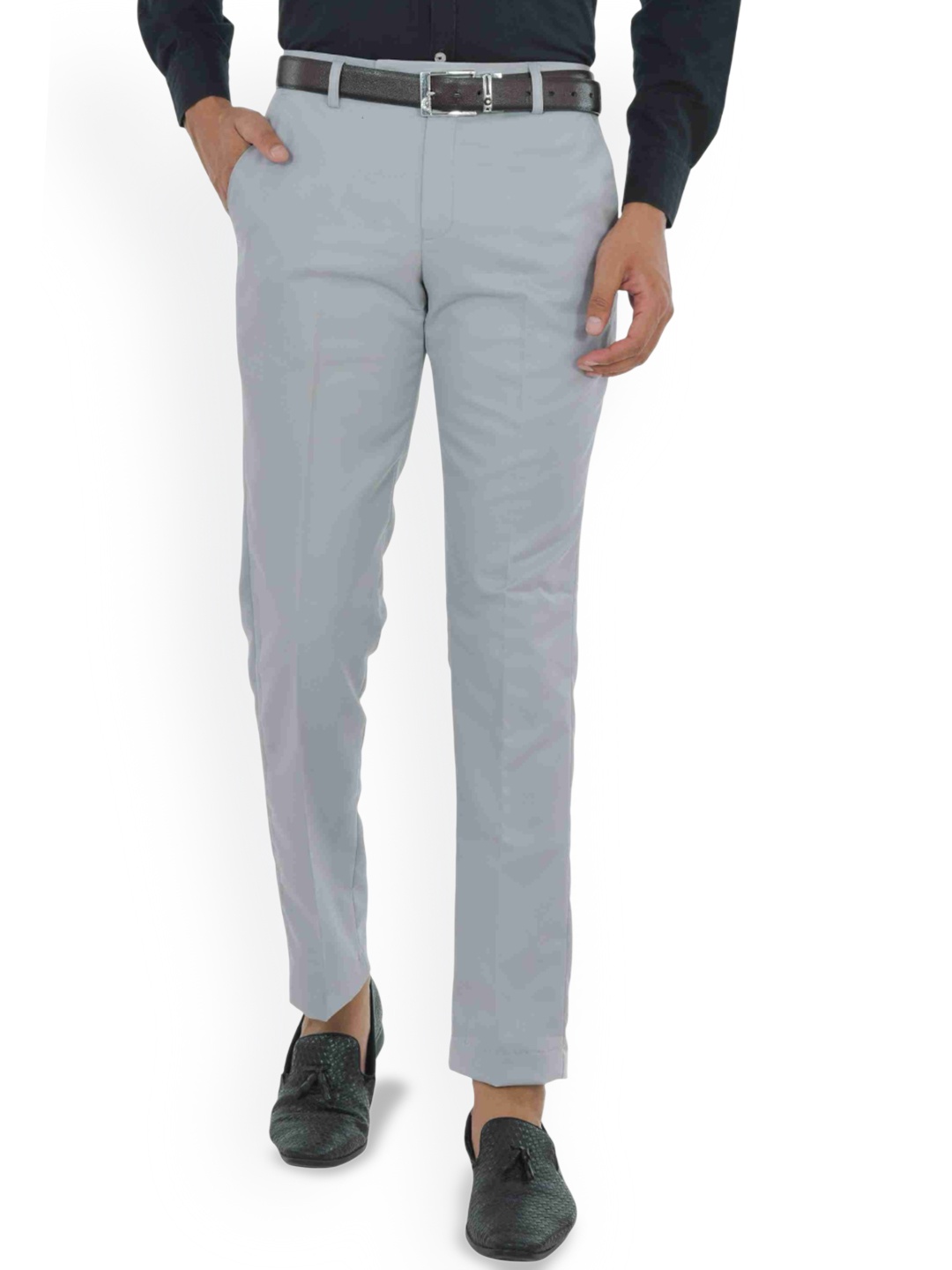 

MACBERRYS Men Smart Regular Fit Mid-Rise Formal Trouser, Grey