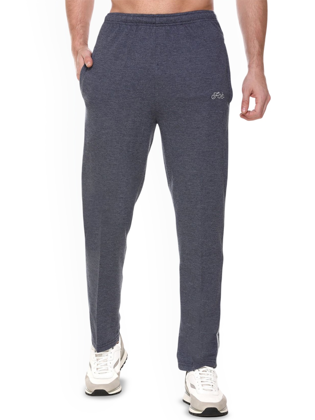 

FCKPLUS Men Cotton Track Pants, Grey