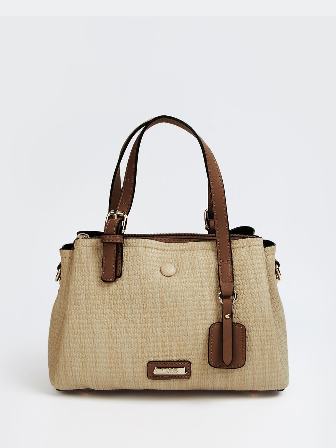 

CODE by Lifestyle Geometric PU Structured Handheld Bag, Beige