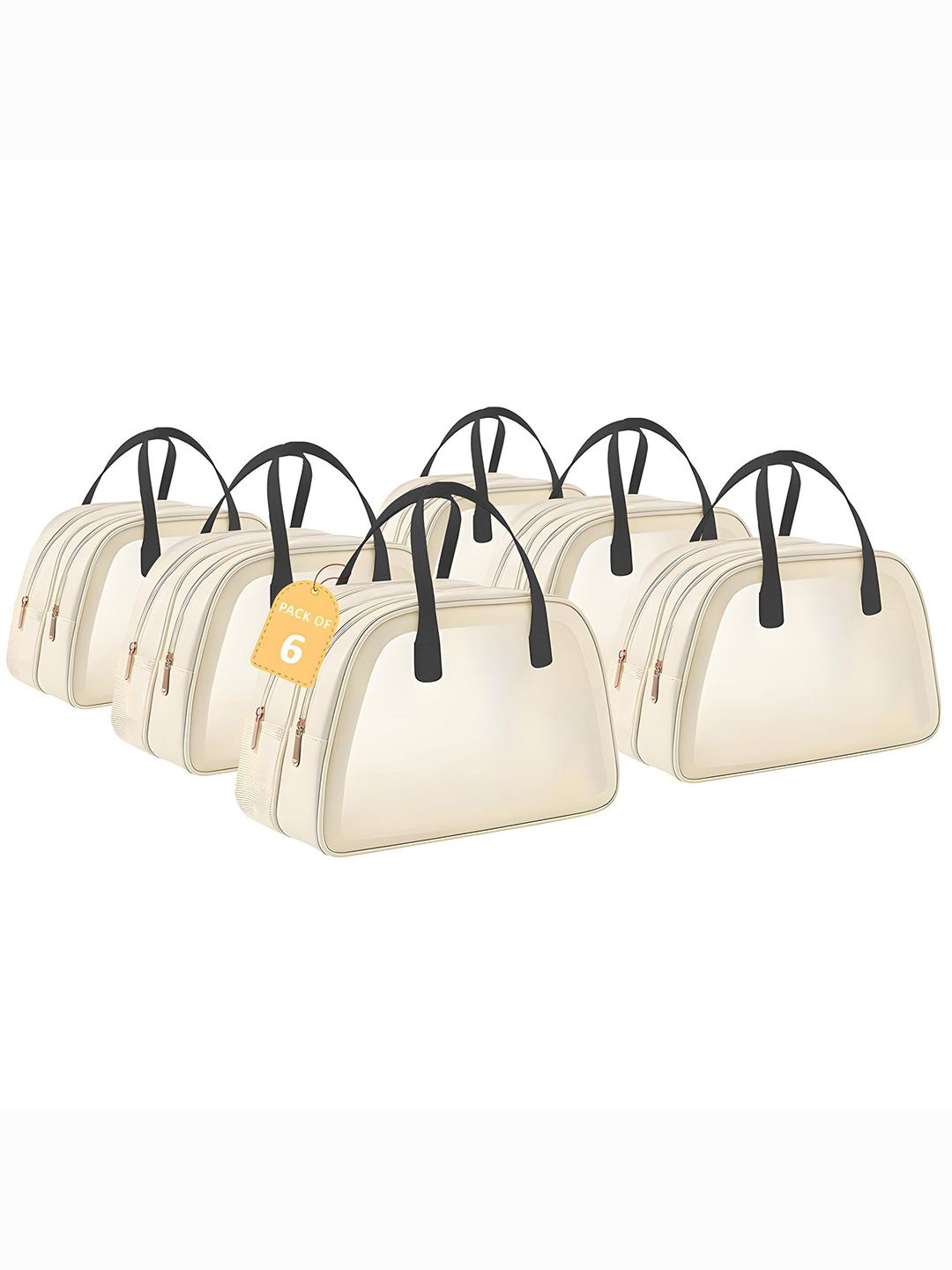 

Kuber Industries Set of 6 Waterproof Cosmetic Bag, Beige