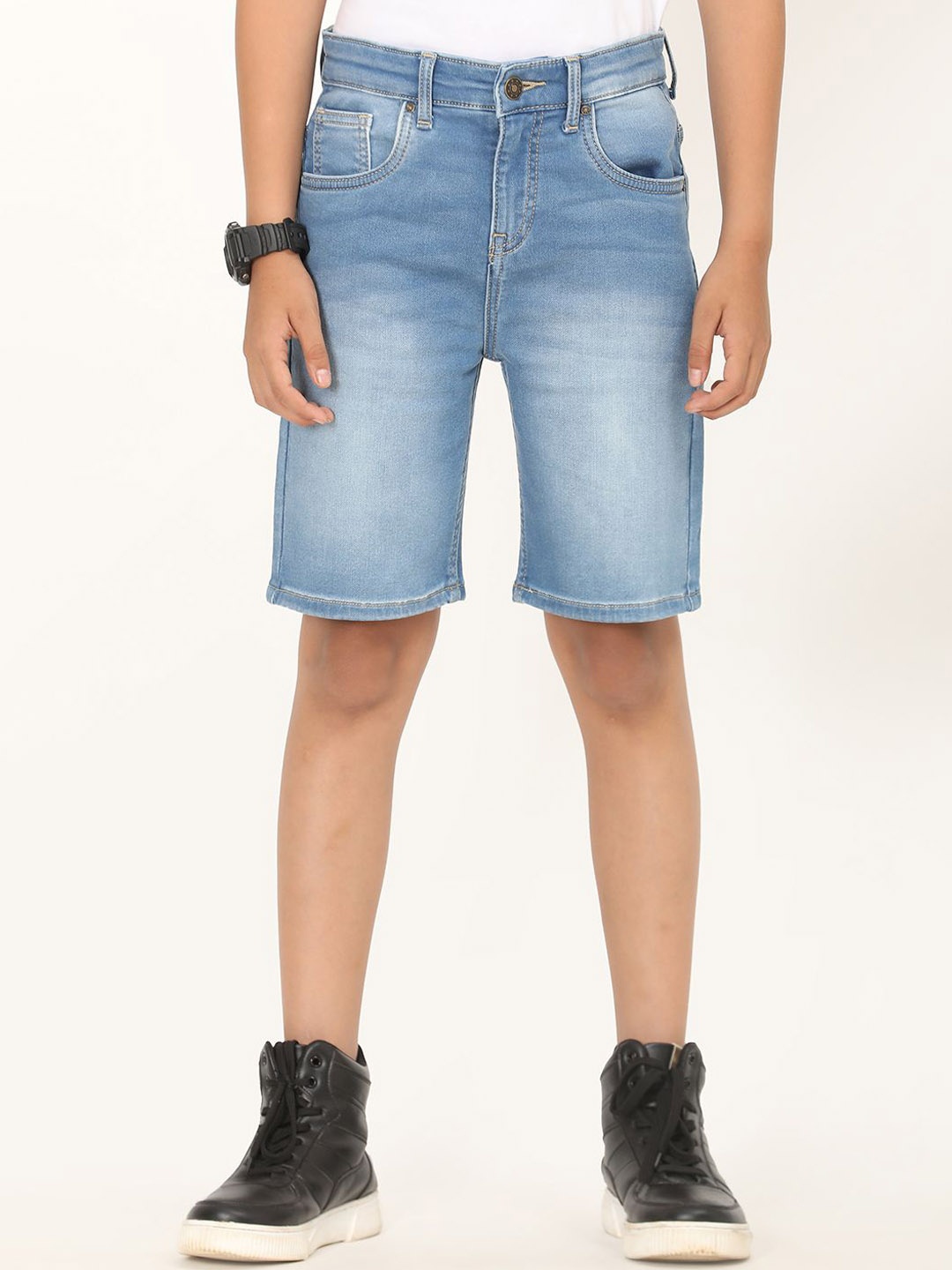 

ZION Boys Washed Cotton Denim Shorts, Blue