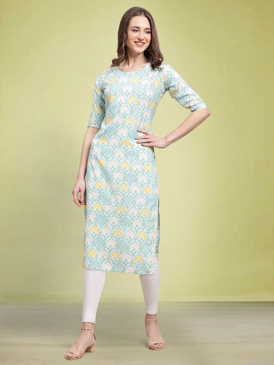 

Moda Rapido Printed Straight Kurta, Blue