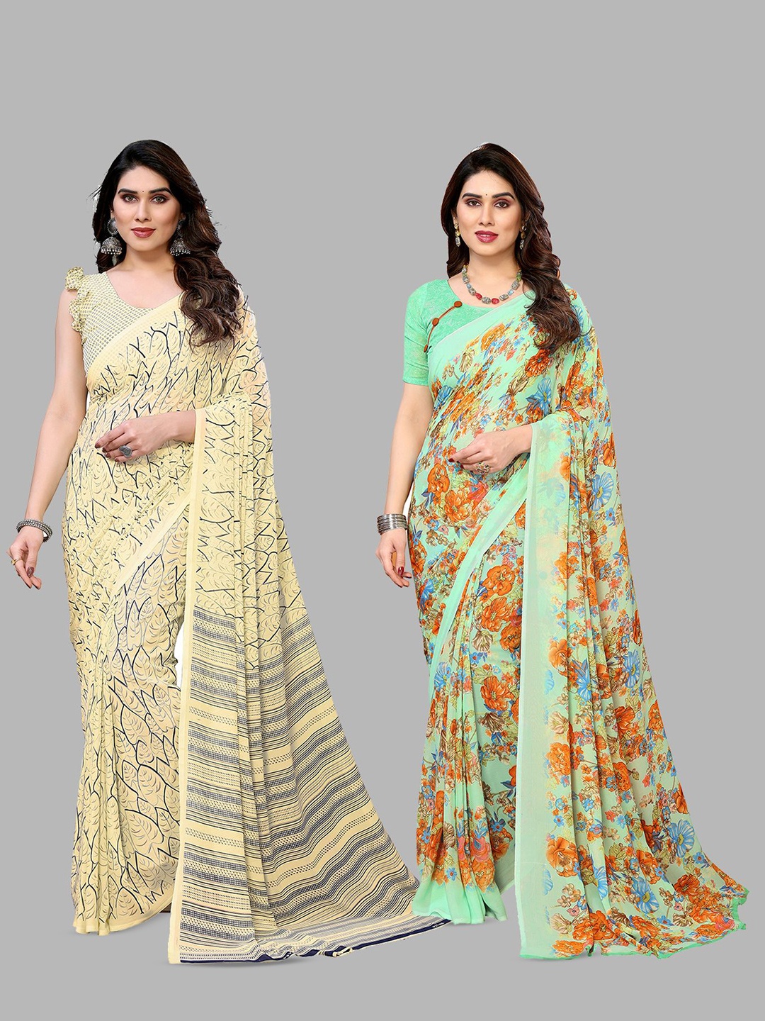 

Moda Rapido Floral Poly Georgette Saree, Yellow