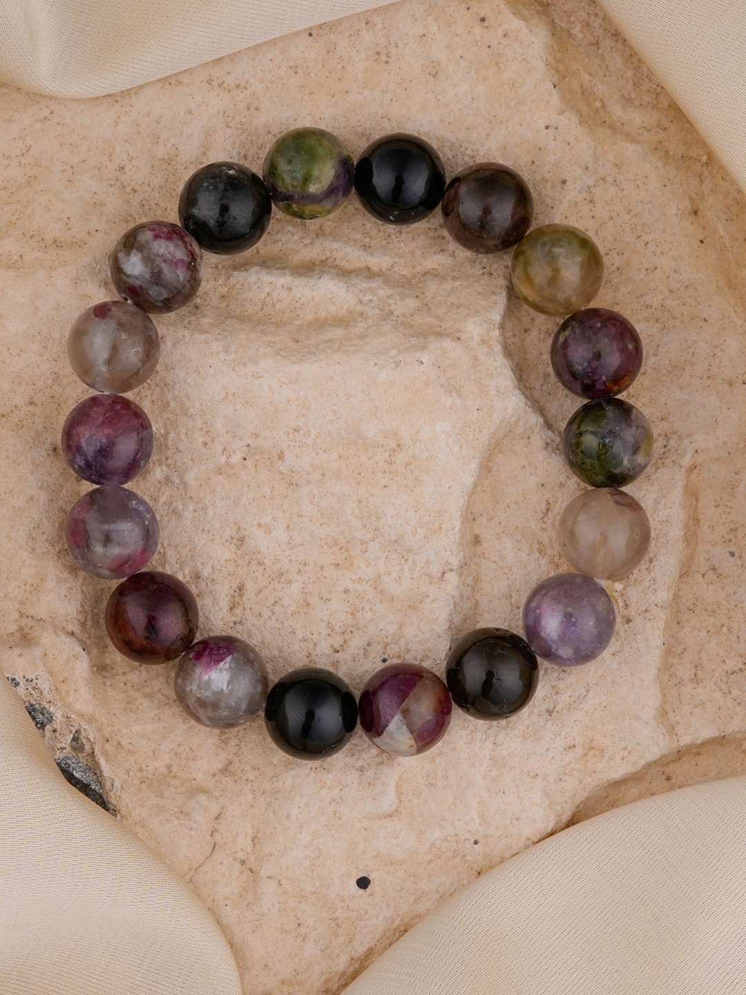 

TOTAPARI Unisex Agate Beaded Elasticated Bracelet, Brown