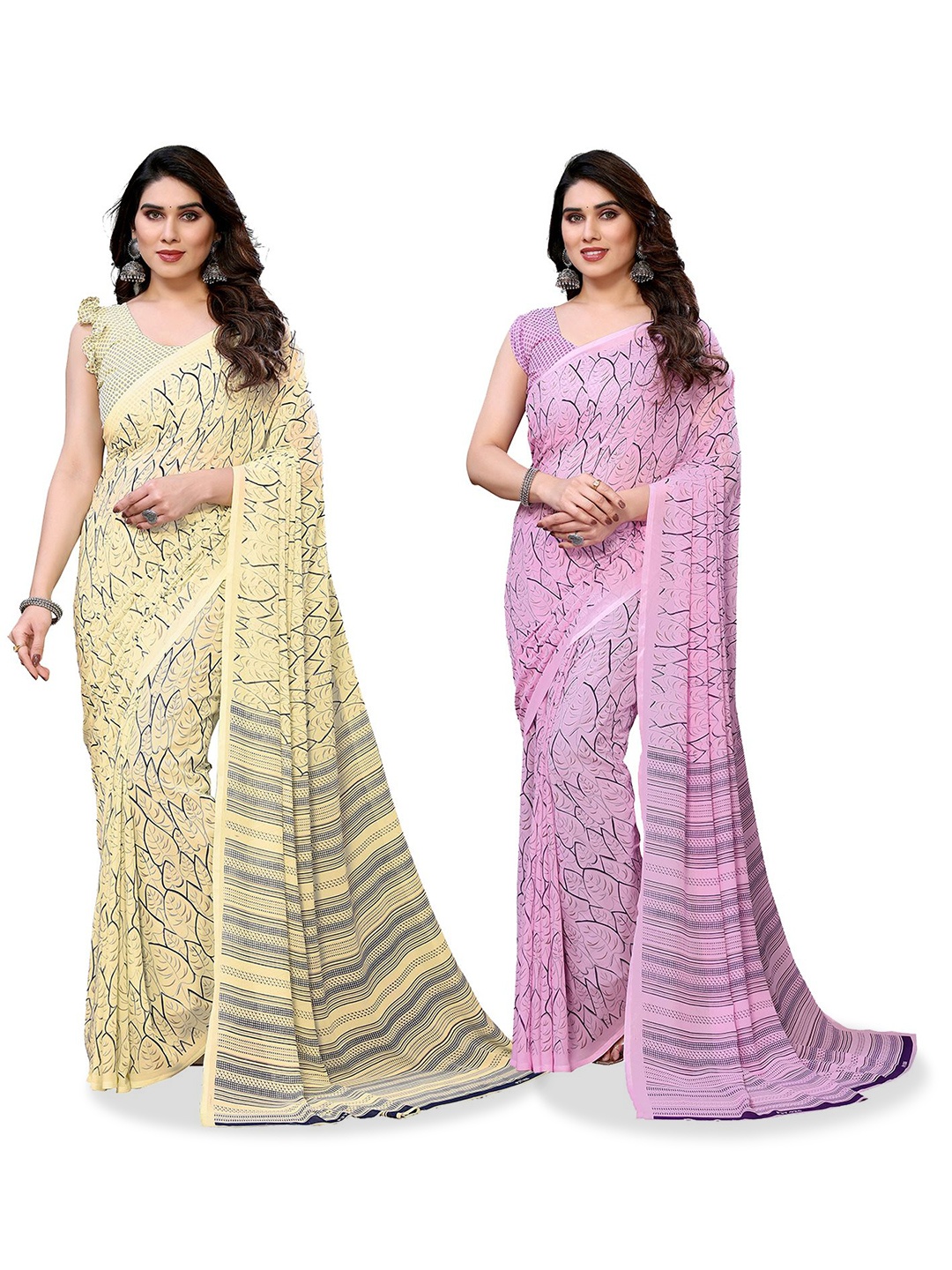 

Moda Rapido Floral Poly Georgette Saree, Yellow