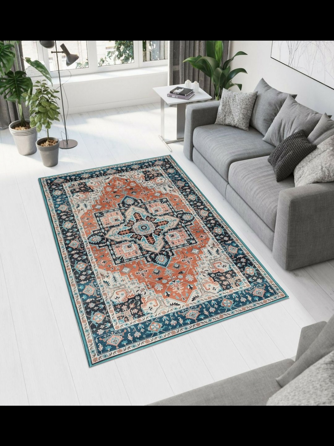 

MAA HOME CONCEPT Red Ethnic Motifs Anti-Skid Woollen Carpet