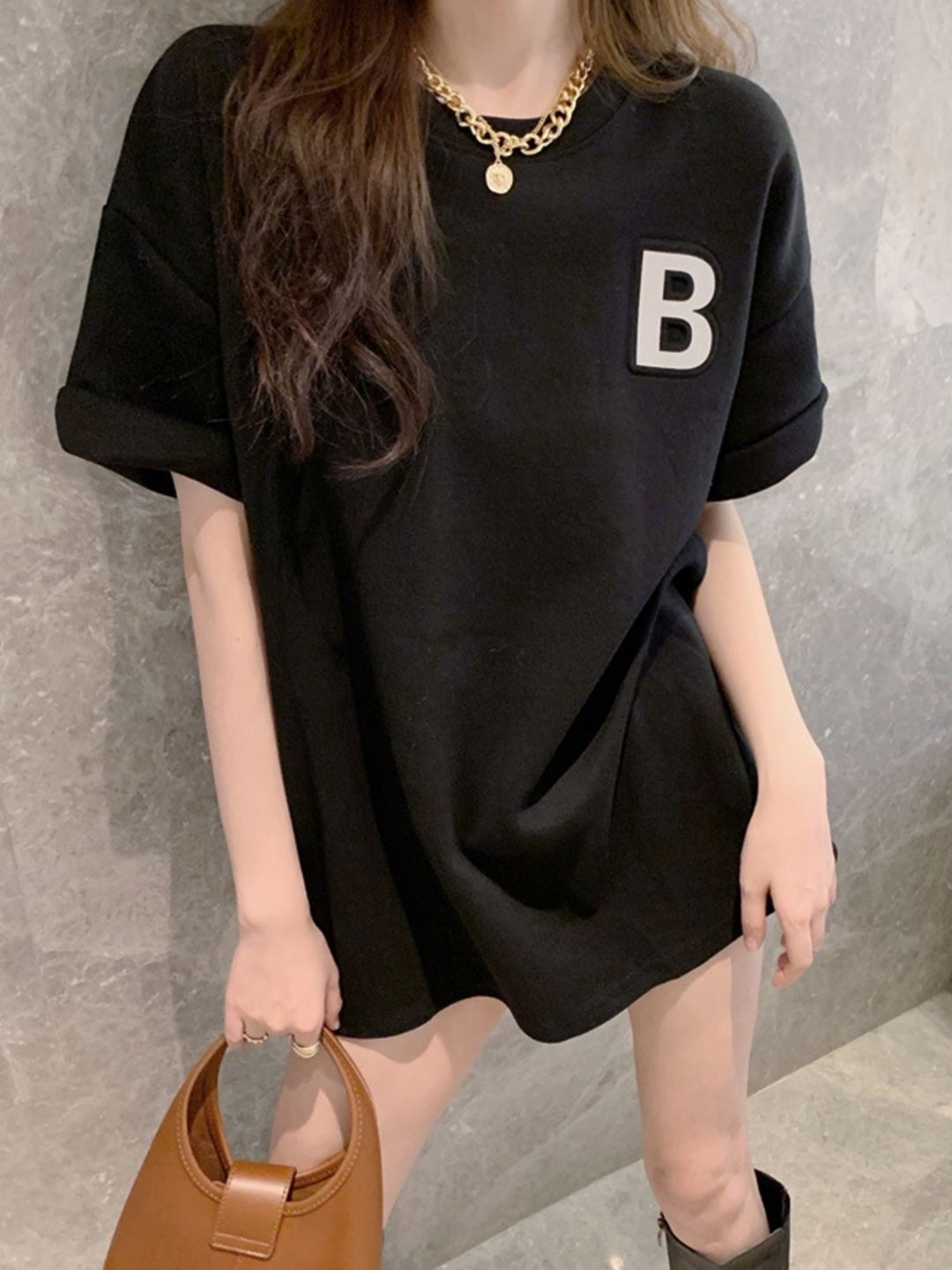 

DressBerry Women Polo Collar Pockets T-shirt, Black