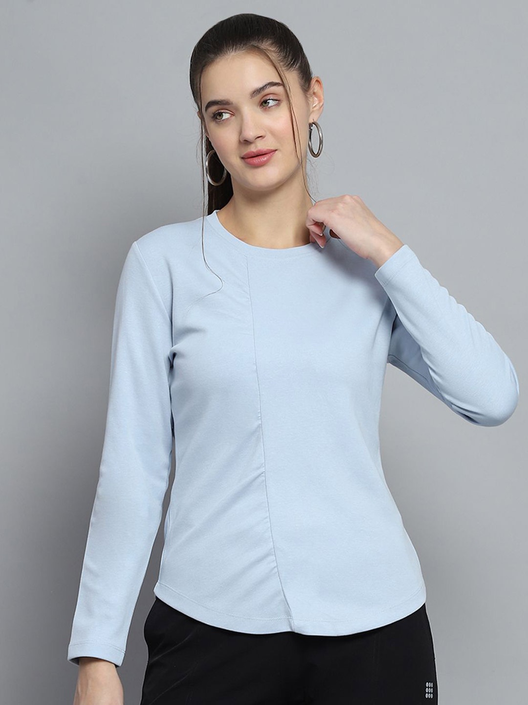 

rock.it Women A-Line Cotton Top, Blue