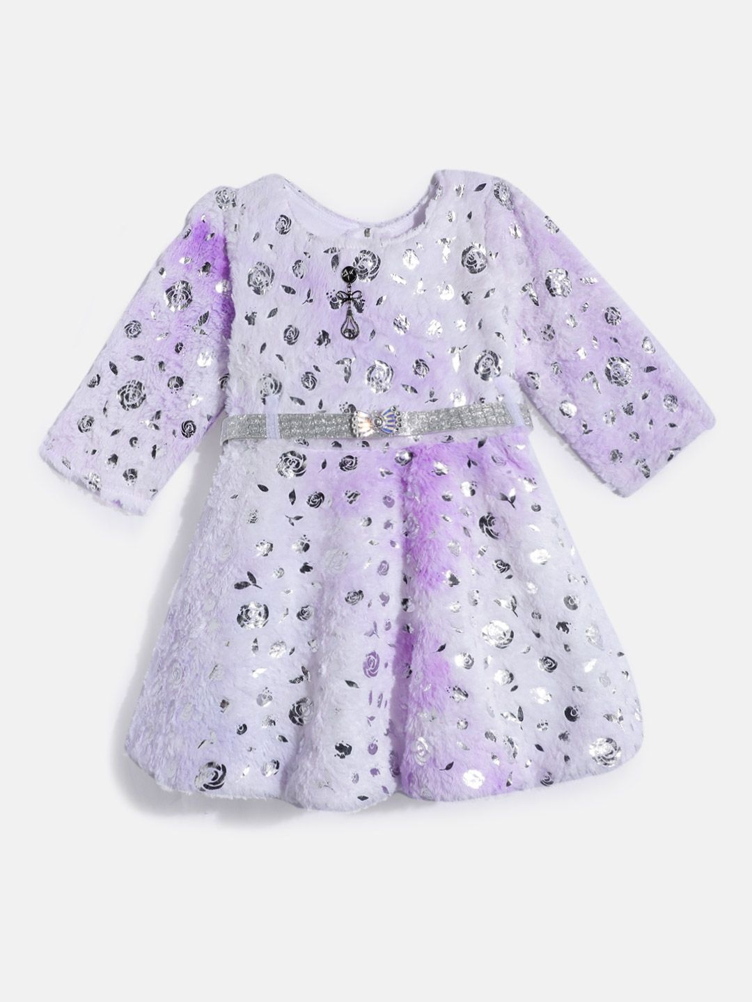 

HERE&NOW Print Woollen A-Line Dress, Purple