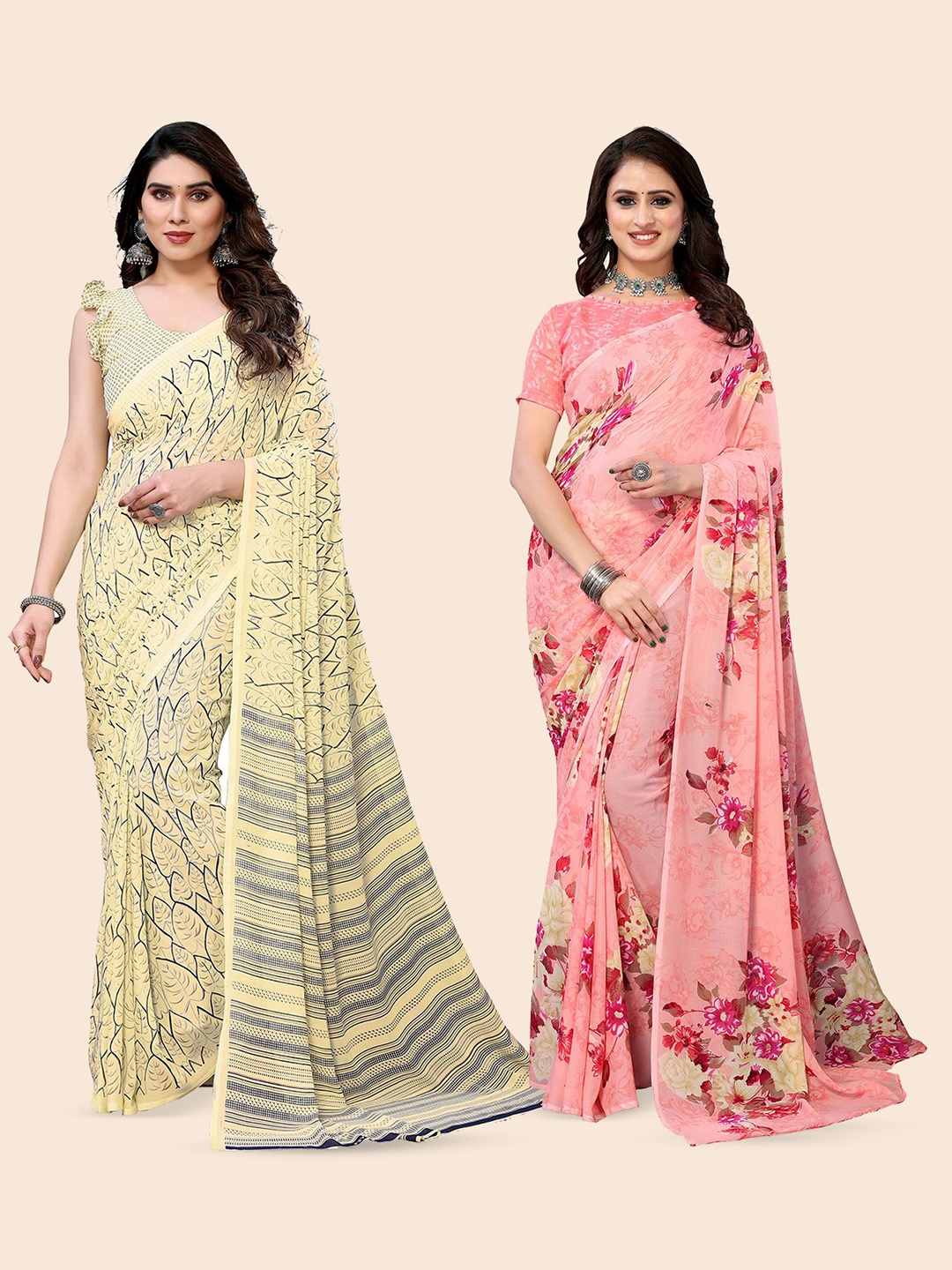 

Moda Rapido Floral Poly Georgette Saree, Yellow