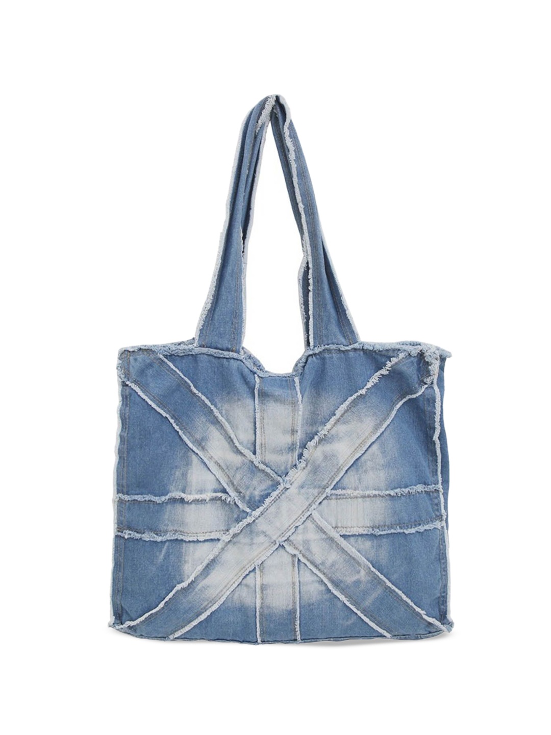 

StyleCast Oversized Shopper Handheld Bag with Bow Detail, Blue