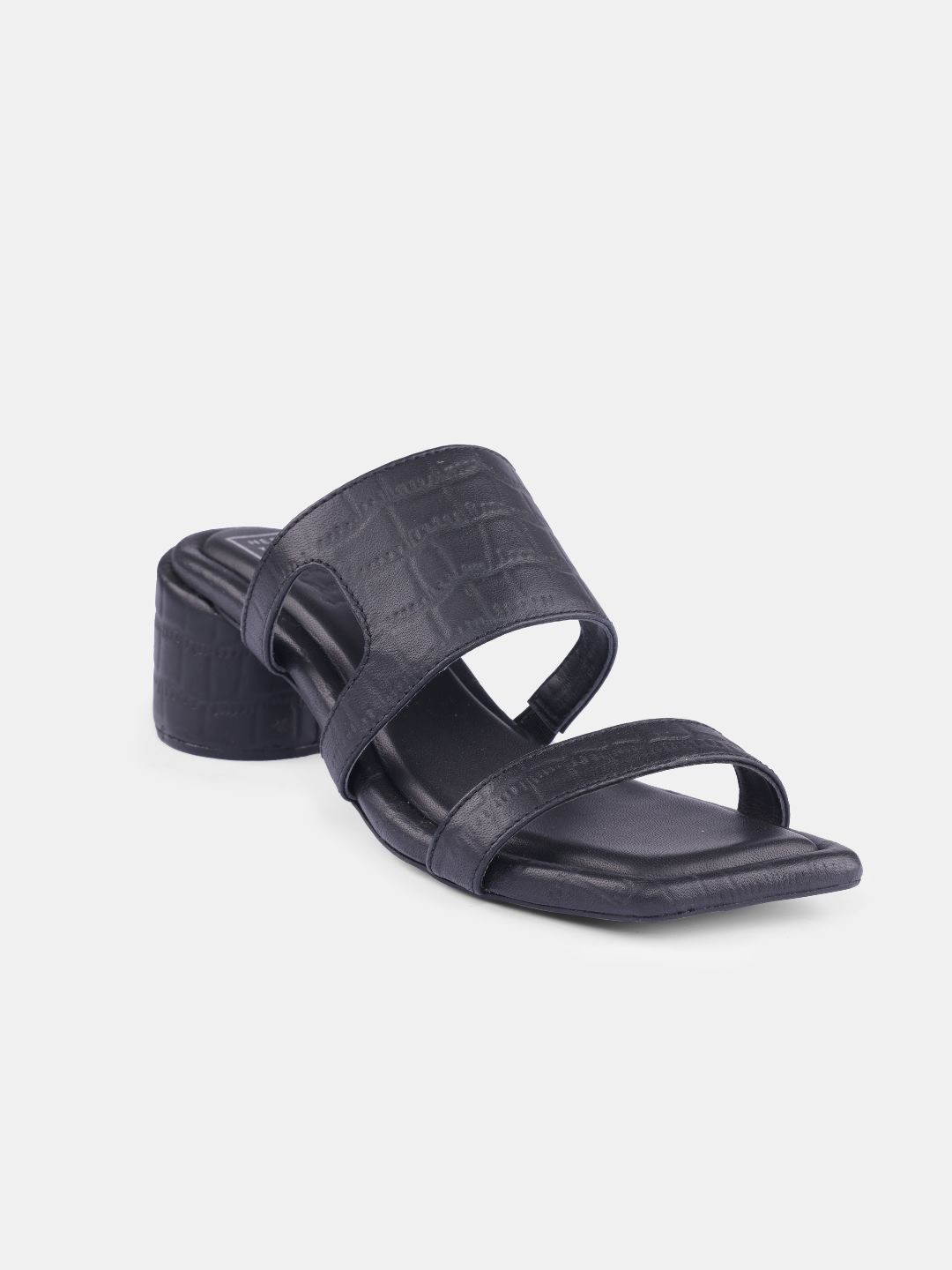 

HEEL YOUR SOLE Leather Block Heel Sandals, Black