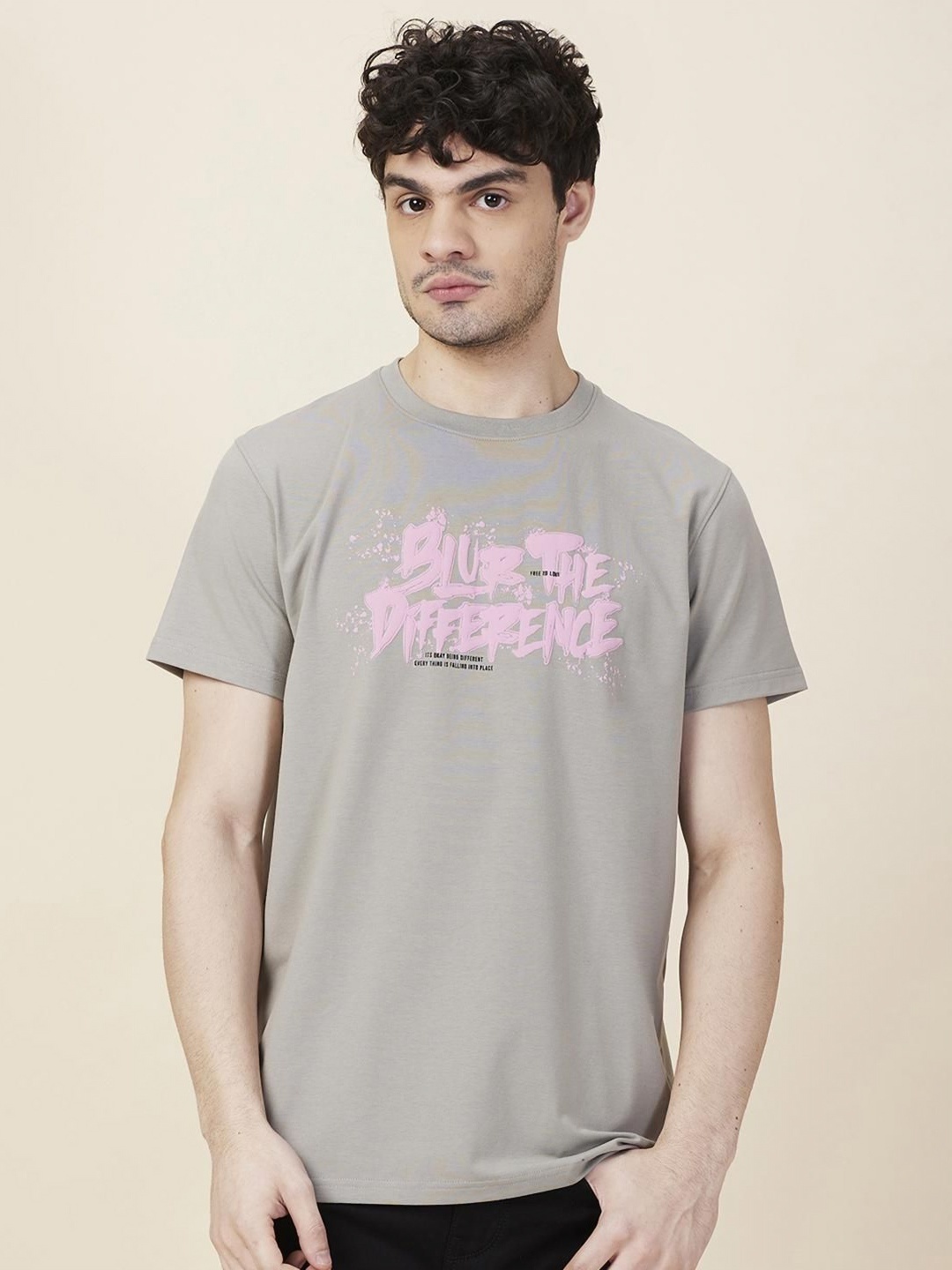 

Being Human Men Typography Printed Round Neck T-shirt, Grey