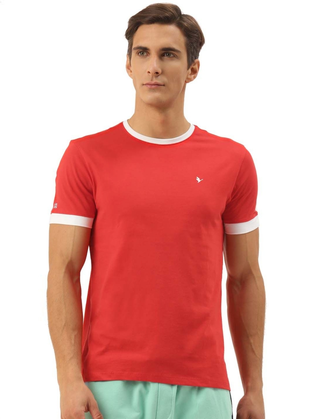 

AMSWAN Men Applique T-shirt, Red