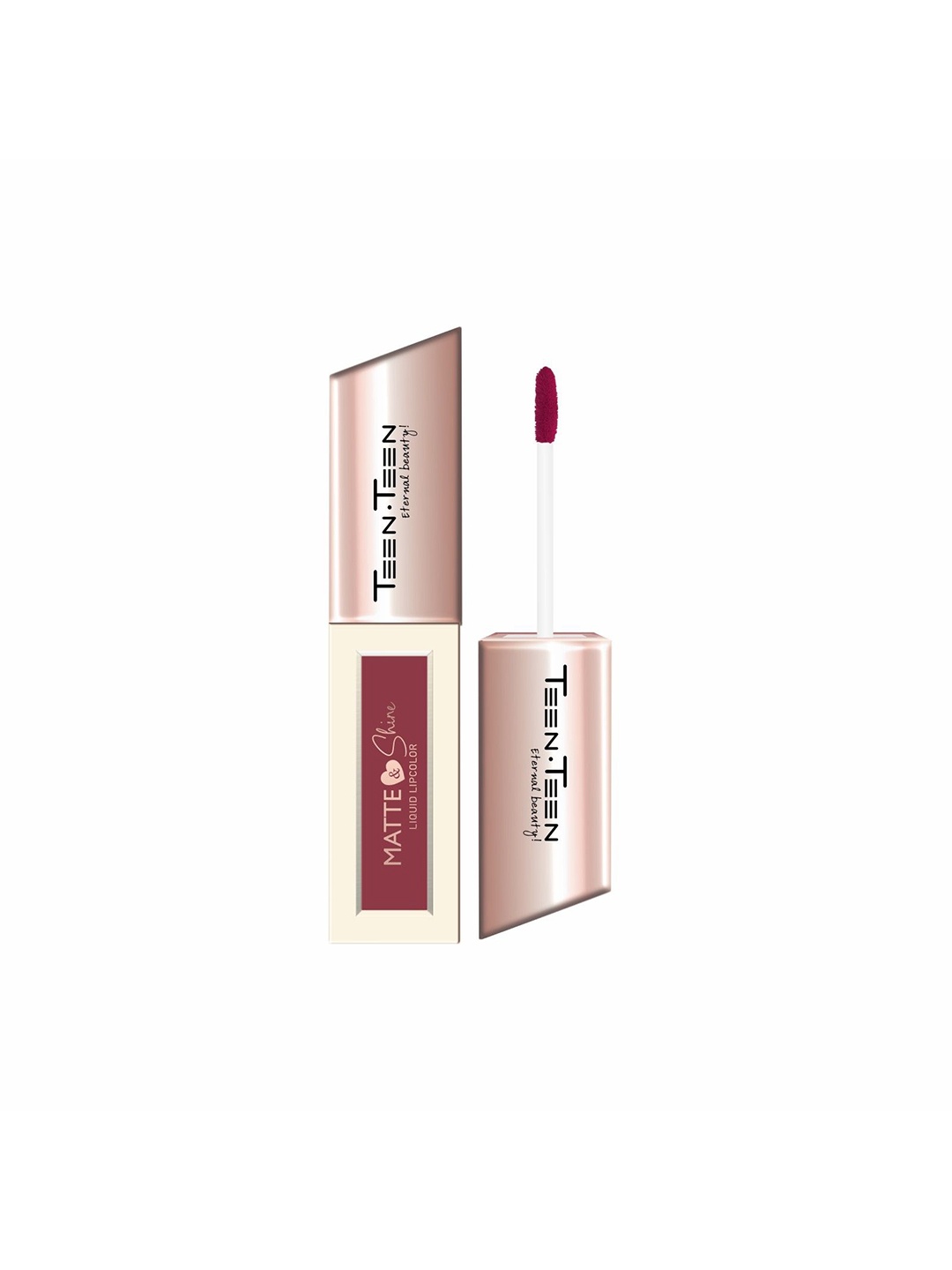 

TEEN TEEN COSMETICS Matte & Shine Waterproof Liquid Lip Colour - 4 ml - Crunch Maroon - 17