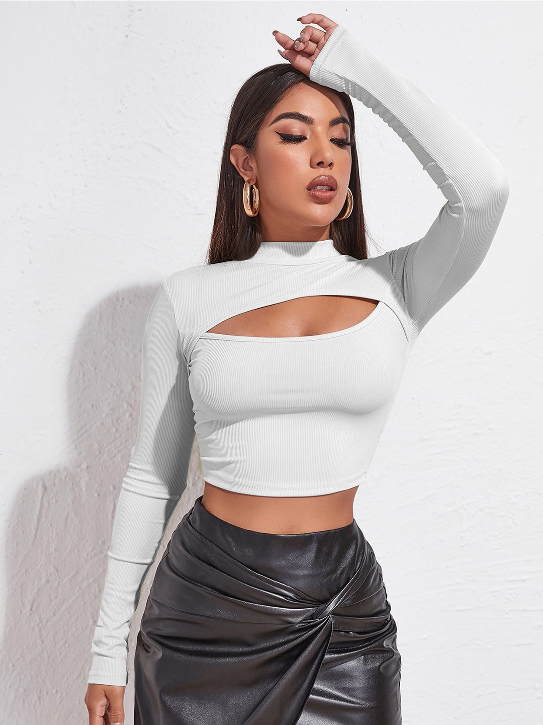 

AVANOVA Fitted Cut Out Crop Top, White