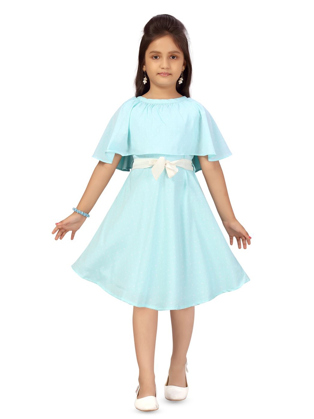 

HERE&NOW Girls Fit & Flare Dress, Turquoise blue