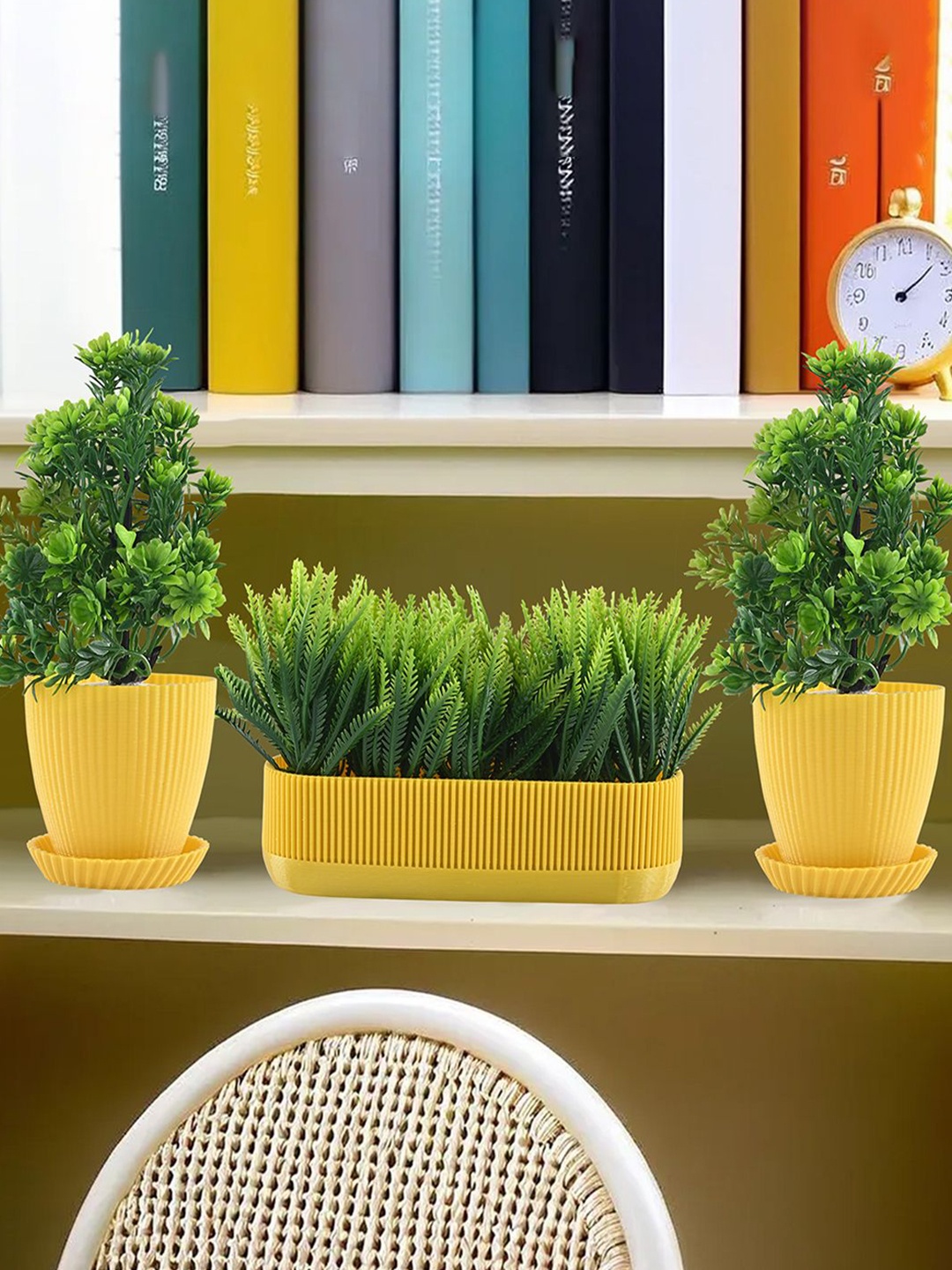 

Kuber Industries Yellow 6 Pieces Artificial Plant With Pot