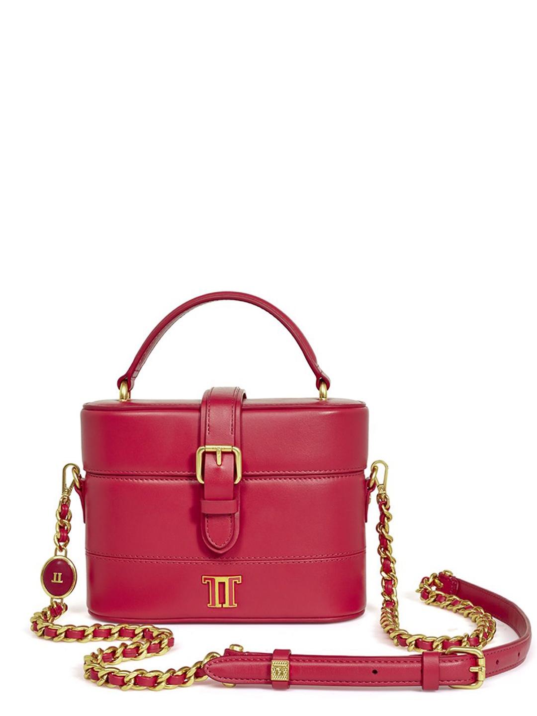 

Tarun Tahiliani Leather Structured Handheld Bag, Pink