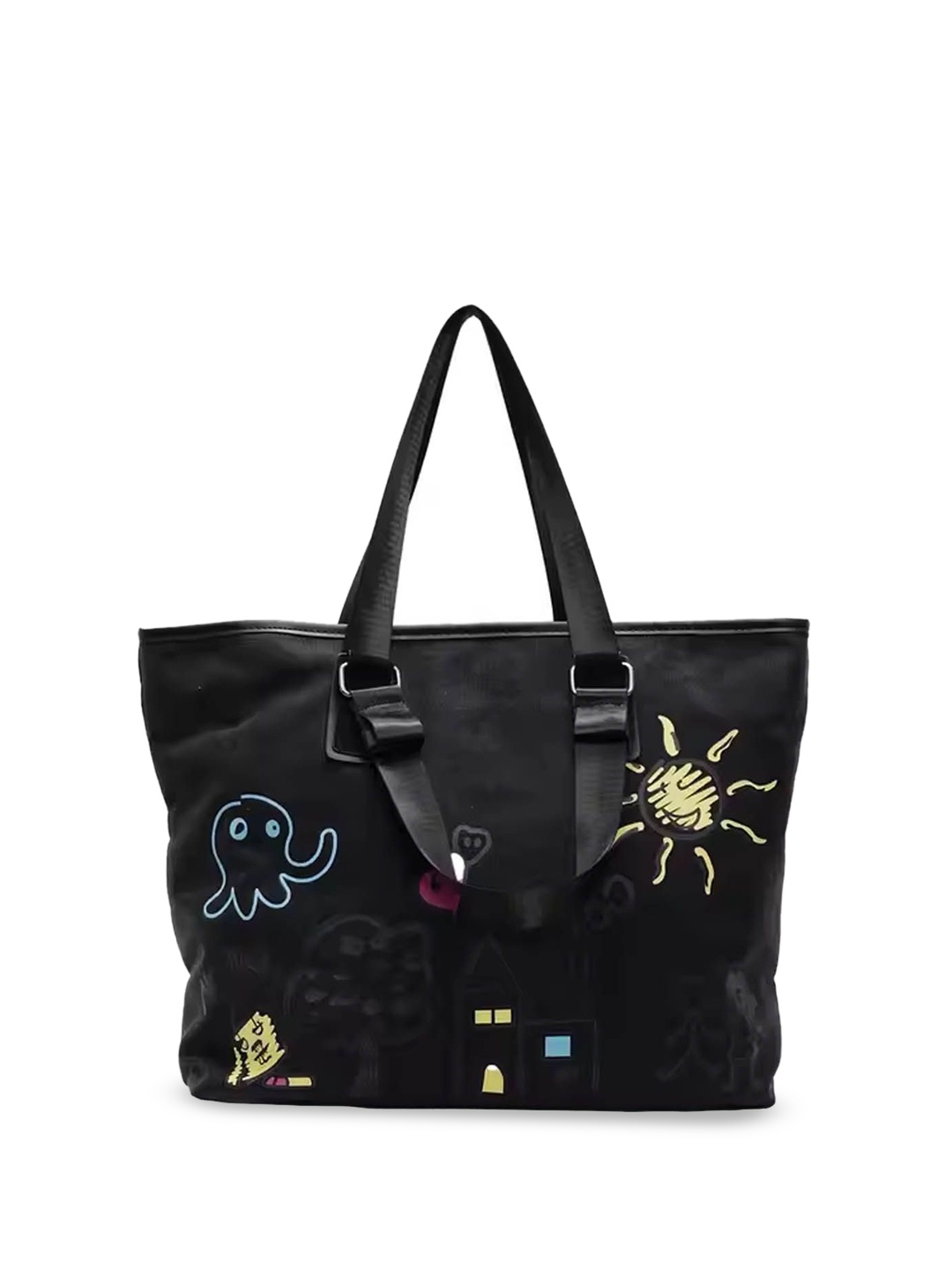 

StyleCast Embellished Structured Shoulder Bag with Applique, Black