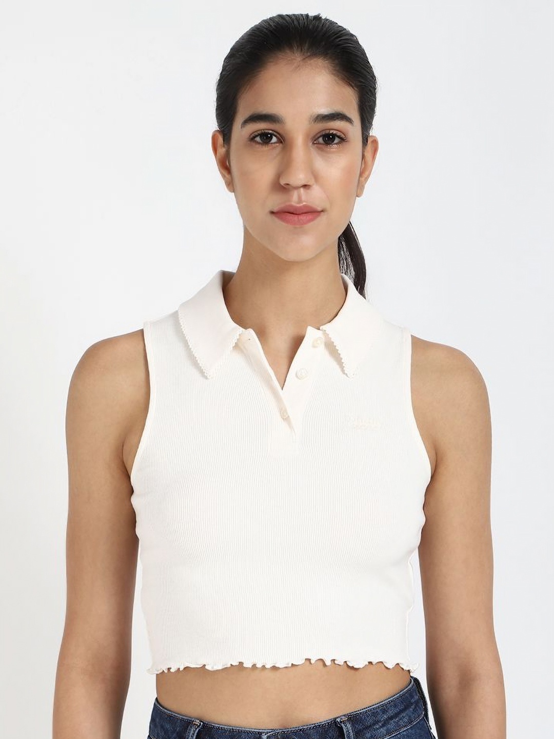 

Tommy Hilfiger Women Polo Collar Pockets T-shirt, White