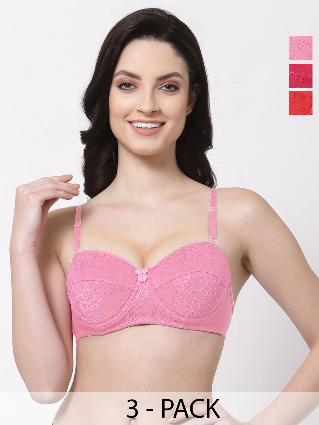 

SHYAM SONS FLAIR Bra Full Coverage Lightly Padded, Pink