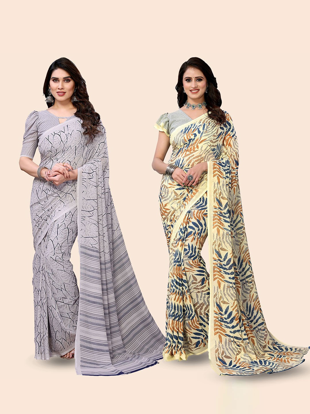 

Moda Rapido Floral Poly Georgette Saree, Yellow
