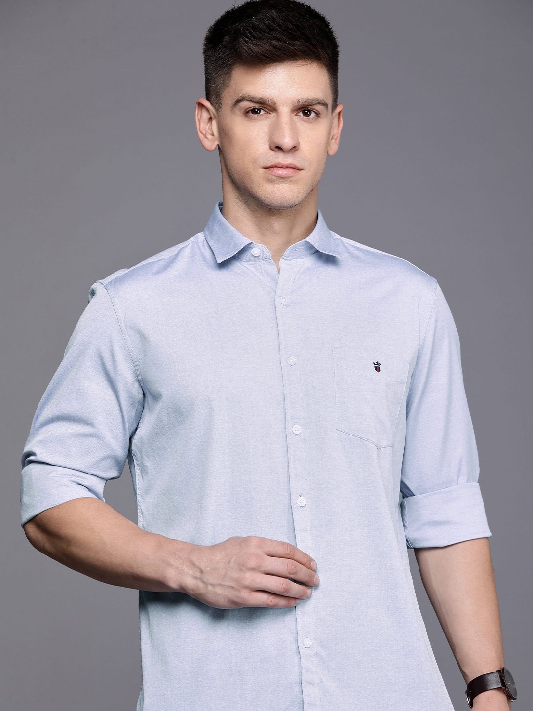 

Louis Philippe Sport Pure Cotton Slim Fit Casual Shirt, Blue