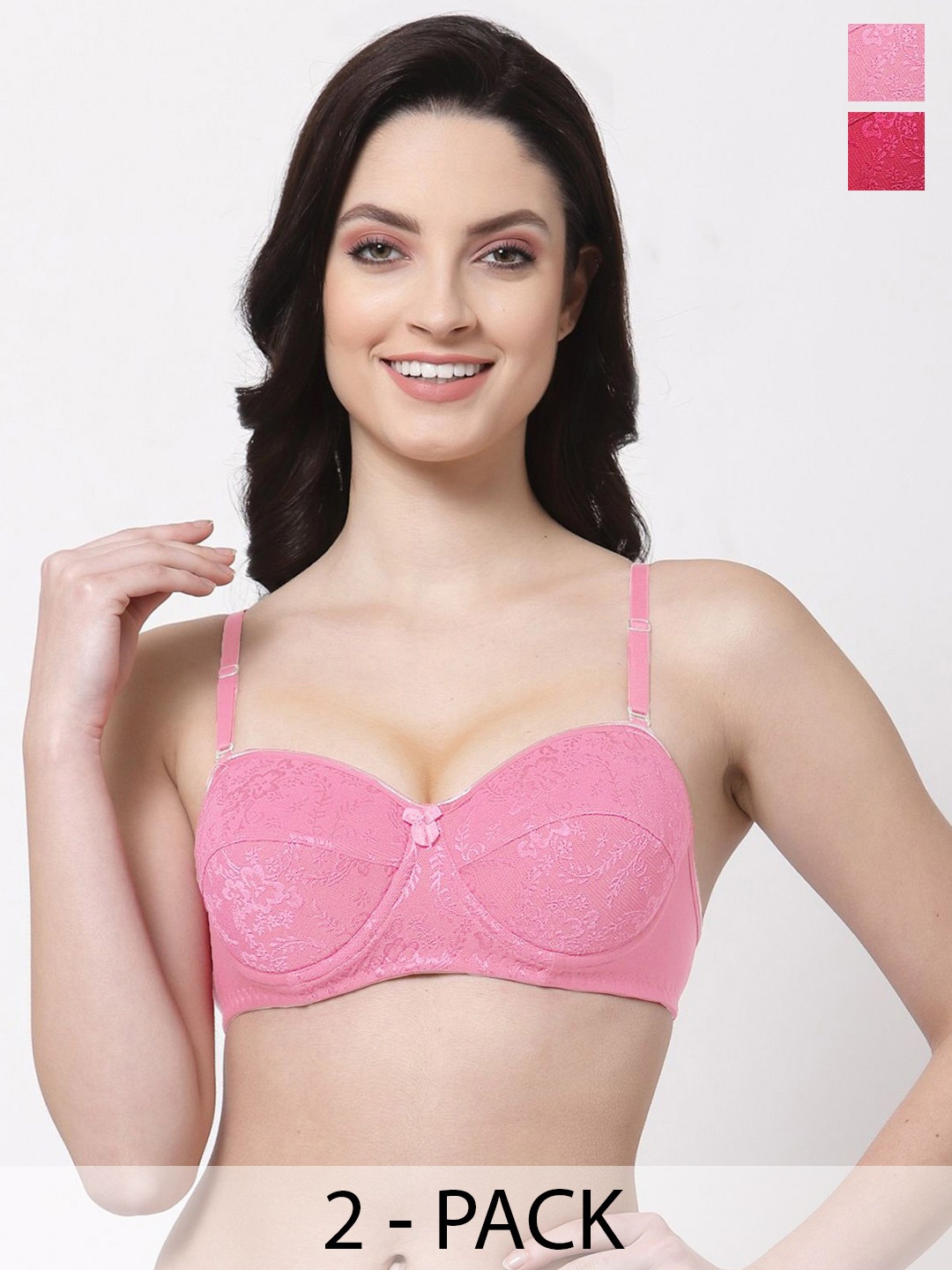 

SHYAM SONS FLAIR Bralette Bra Full Coverage Lightly Padded, Pink