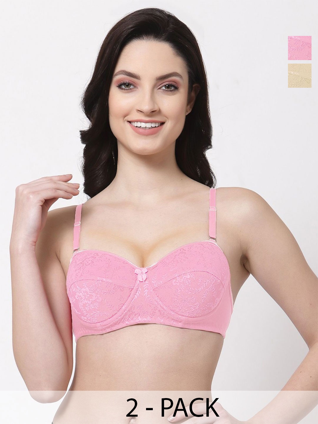 

SHYAM SONS FLAIR Bralette Bra Full Coverage Lightly Padded, Pink