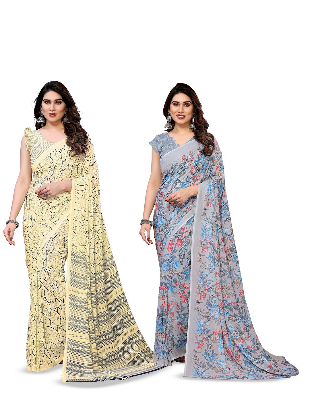 

Moda Rapido Floral Poly Georgette Saree, Yellow