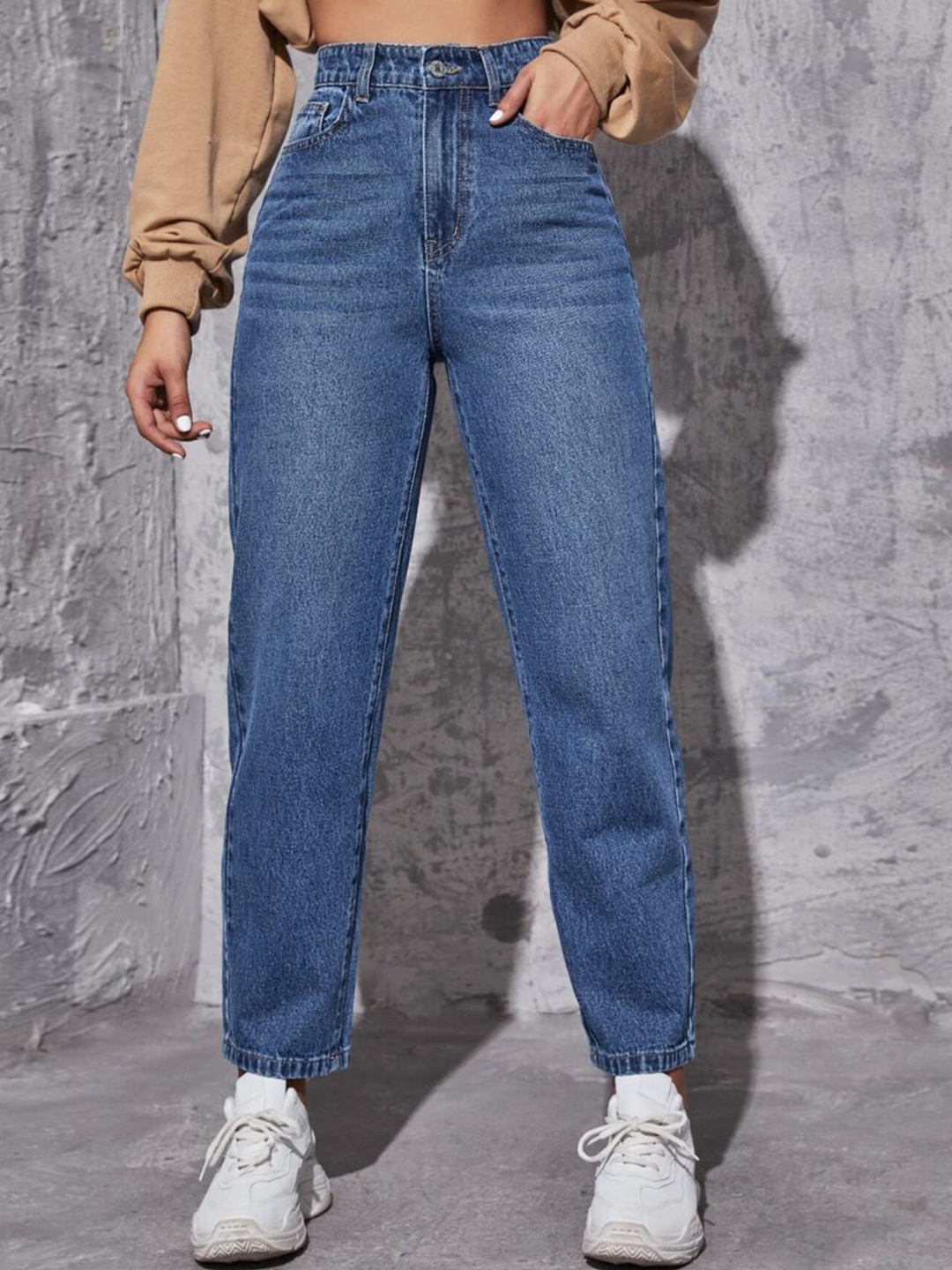 

KATECLO Women High-Rise Light Fade Jeans, Blue