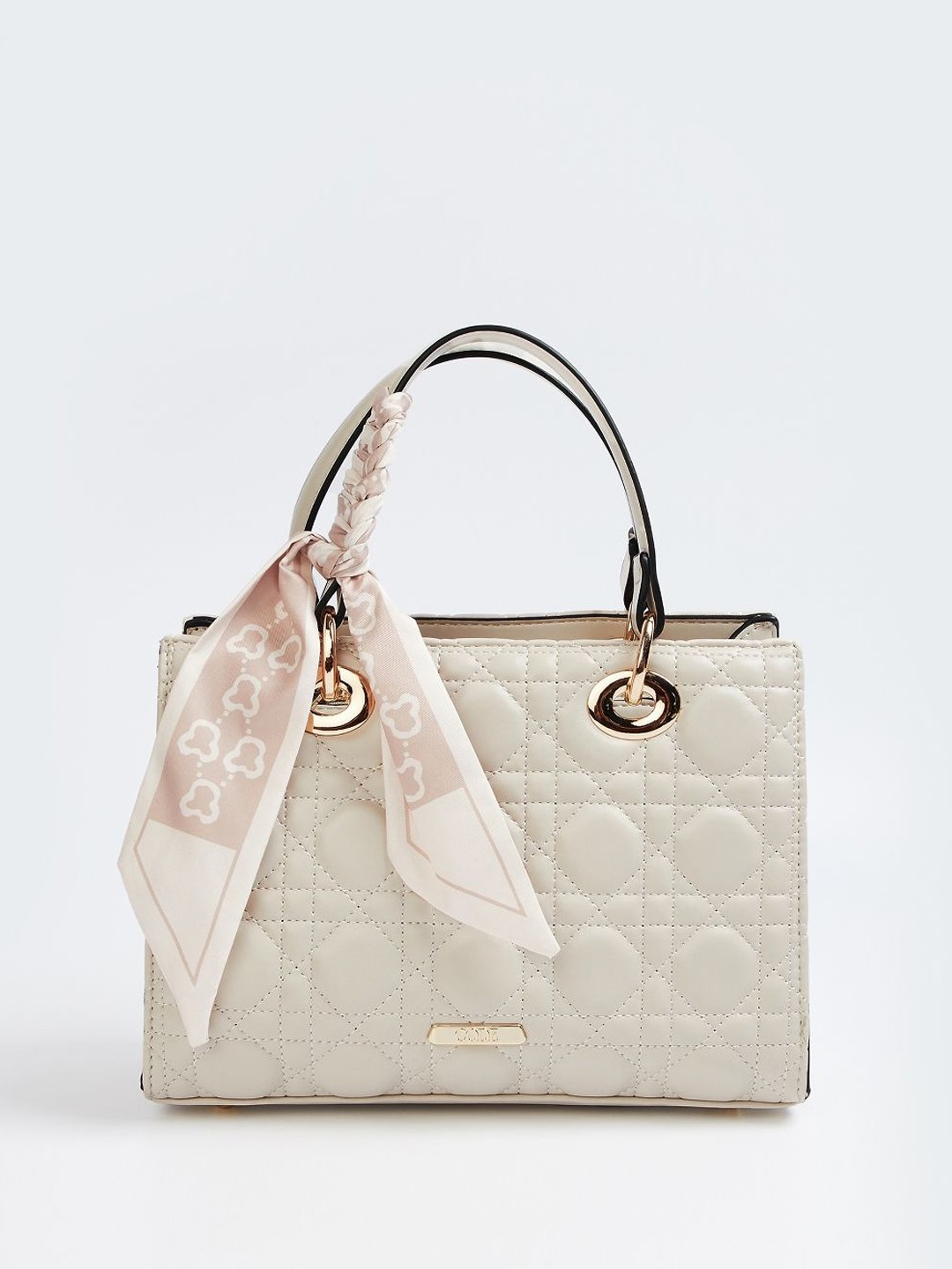

CODE by Lifestyle PU Structured Handheld Bag with Quilted, Beige