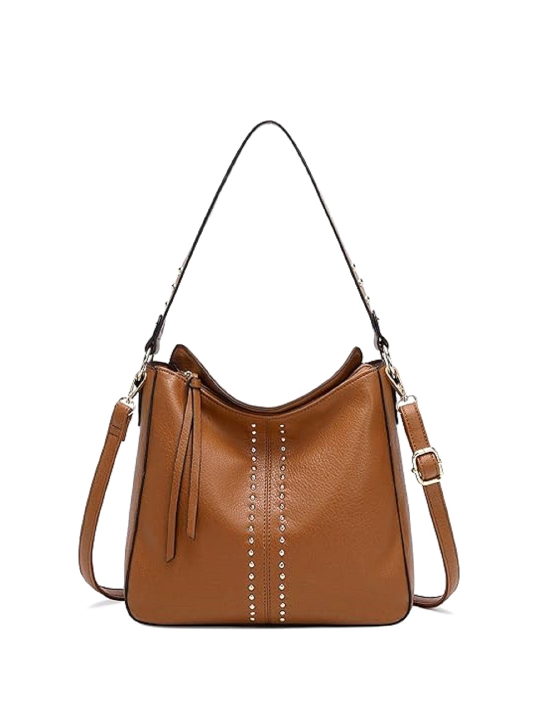 

DressBerry Embellished PU Structured Shoulder Bag, Tan